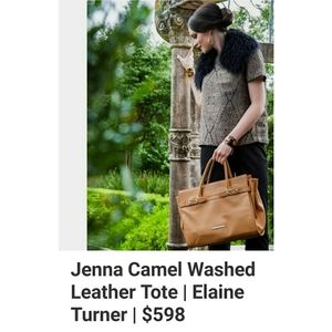 Elaine Turner Jenna Camel Tote Satchel Purse Bag